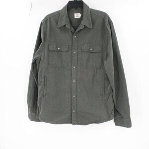 Flint and Tinder Shirt jacket Mens Large Cotton metal Snap Long Sleeve Pockets